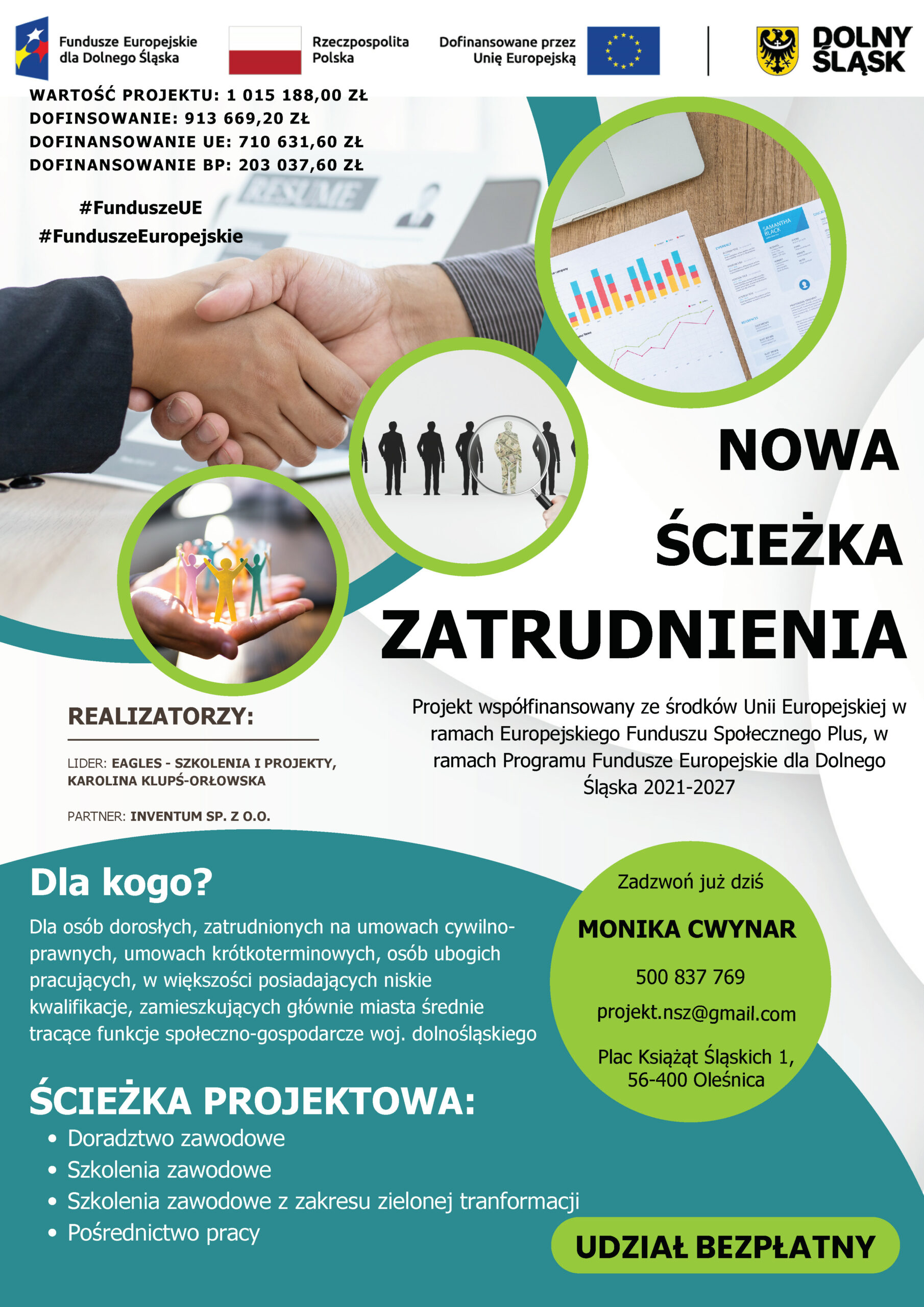 Plakat projektu Nowa ścieżka zatrudnienia